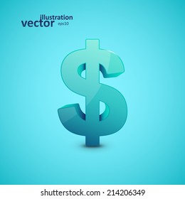 Dollar Sign, Vector Illustration eps10, Graphic Concept  For Your Design.