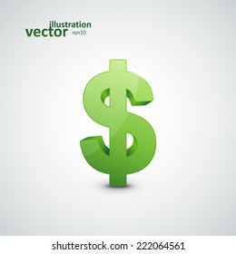 Dollar Sign, Vector Illustration eps10, Graphic Concept  For Your Design.