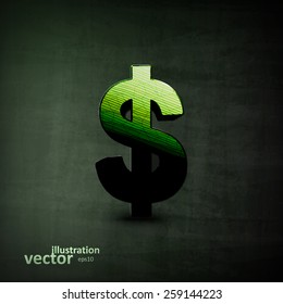 Dollar Sign, Vector Illustration eps10, Graphic Concept  For Your Design.