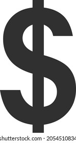 Dollar sign vector illustration. Flat illustration iconic design of dollar sign, isolated on a white background.