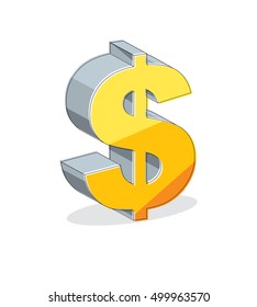 Dollar sign vector illustration isolated on white background.