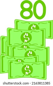 ilustración vectorial de signo de dólar en fondo blanco. arte vectorial