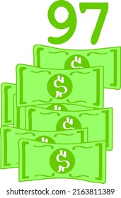 dollar sign vector illustration on white background. vector art