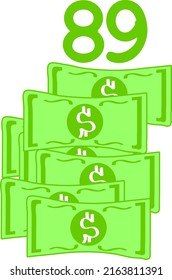 ilustración vectorial de signo de dólar en fondo blanco. arte vectorial