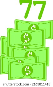Dollarzeichen, Vektorgrafik auf weißem Hintergrund. Vektorkunst