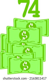ilustración vectorial de signo de dólar en fondo blanco. arte vectorial