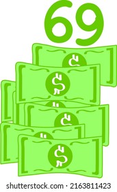 ilustración vectorial de signo de dólar en fondo blanco. arte vectorial