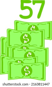 ilustración vectorial de signo de dólar en fondo blanco. arte vectorial