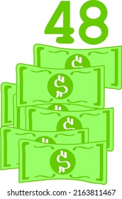 ilustración vectorial de signo de dólar en fondo blanco. arte vectorial