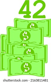 Dollarzeichen, Vektorgrafik auf weißem Hintergrund. Vektorkunst