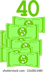 Dollarzeichen, Vektorgrafik auf weißem Hintergrund. Vektorkunst