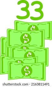 ilustración vectorial de signo de dólar en fondo blanco. arte vectorial