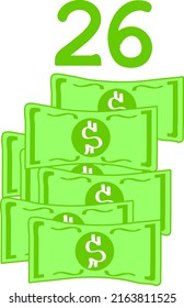 ilustración vectorial de signo de dólar en fondo blanco. arte vectorial