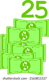 ilustración vectorial de signo de dólar en fondo blanco. arte vectorial