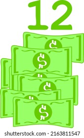 ilustración vectorial de signo de dólar en fondo blanco. arte vectorial