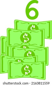 ilustración vectorial de signo de dólar en fondo blanco. arte vectorial