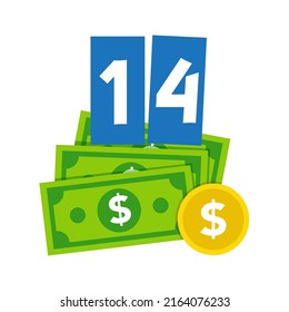 Dollar sign vector illustration on white background, 2d vector