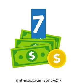 Ilustración del vector de signo del dólar sobre fondo blanco, 2d vector