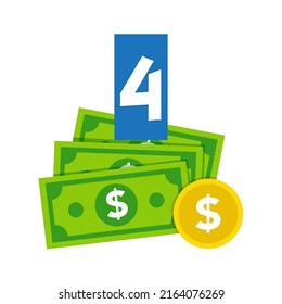 Dollar sign vector illustration on white background, 2d vector