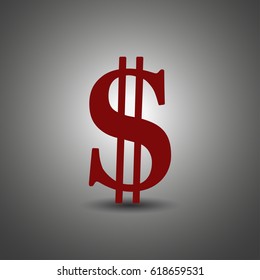 Dollar sign vector web icon.