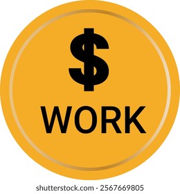 Dollar Sign Work Icon Vector Graphic