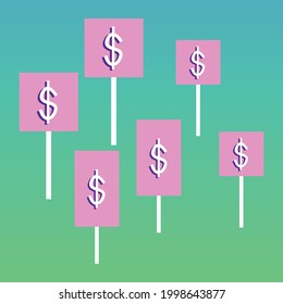 dollar signage illustration flat design