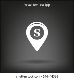 Dollar sign,point area,Vector