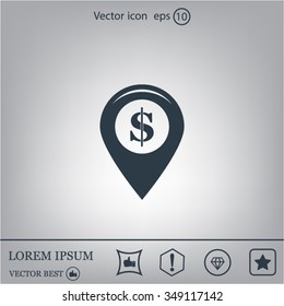 Dollar sign,point area,Vector