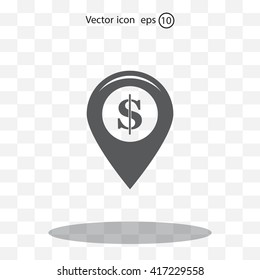 Dollar sign,point area,Vector
