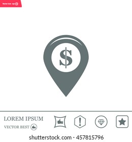 Dollar sign,point area,Vector