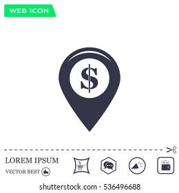 Dollar sign,point area,Vector
