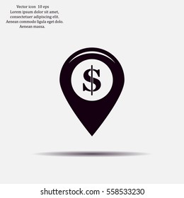Dollar sign,point area,Vector