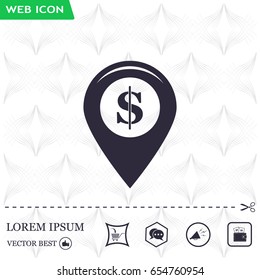 Dollar sign,point area,Vector