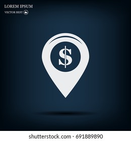 Dollar sign,point area,Vector