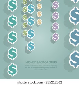 Dollar signs - vector background.