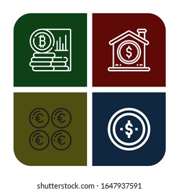 dollar simple icons set. Contains such icons as Bitcoin, Coin, Euro, can be used for web, mobile and logo