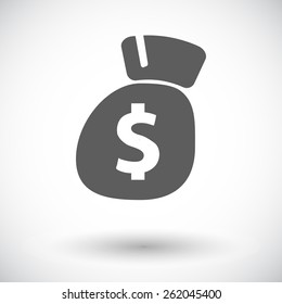 Dollar. Single flat icon on white background. Vector illustration.