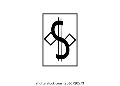 dollar single Line art illustration A simple symbol and digital currency  transactions