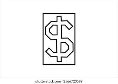 dollar single Line art illustration A simple symbol and digital currency  transactions