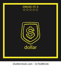 dollar sketch vector icon