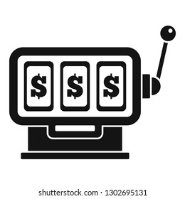 Dollar slot machine icon. Simple illustration of dollar slot machine vector icon for web design isolated on white background