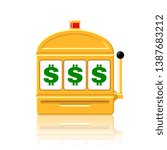 Dollar slot machine icon vector illustration