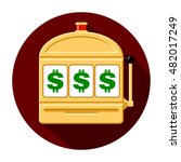 Dollar slot machine icon vector illustration