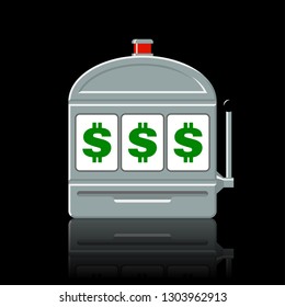 Dollar slot machine icon vector illustration