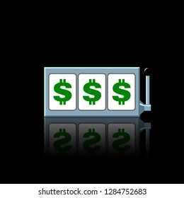 Dollar slot reels icon vector illustration