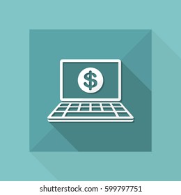 Dollar - Smart online banking services - Vector flat icon
