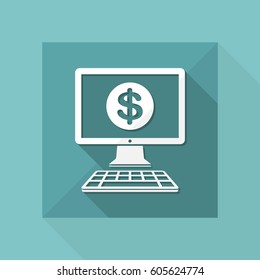 Dollar - Smart online banking services - Vector flat icon