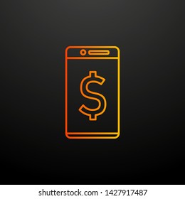 dollar in a smart phone nolan icon. Elements of mobile banking set. Simple icon for websites, web design, mobile app, info graphics