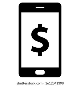 Dollar and smartphone on white