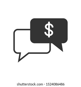 Dollar Speech Bubble Outline Icon 